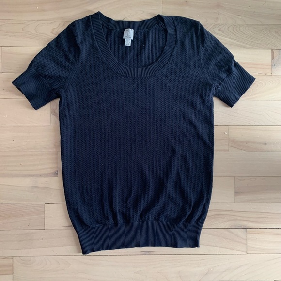 TRISTAN - Navy blue knitted tshirt - Picture 3 of 4
